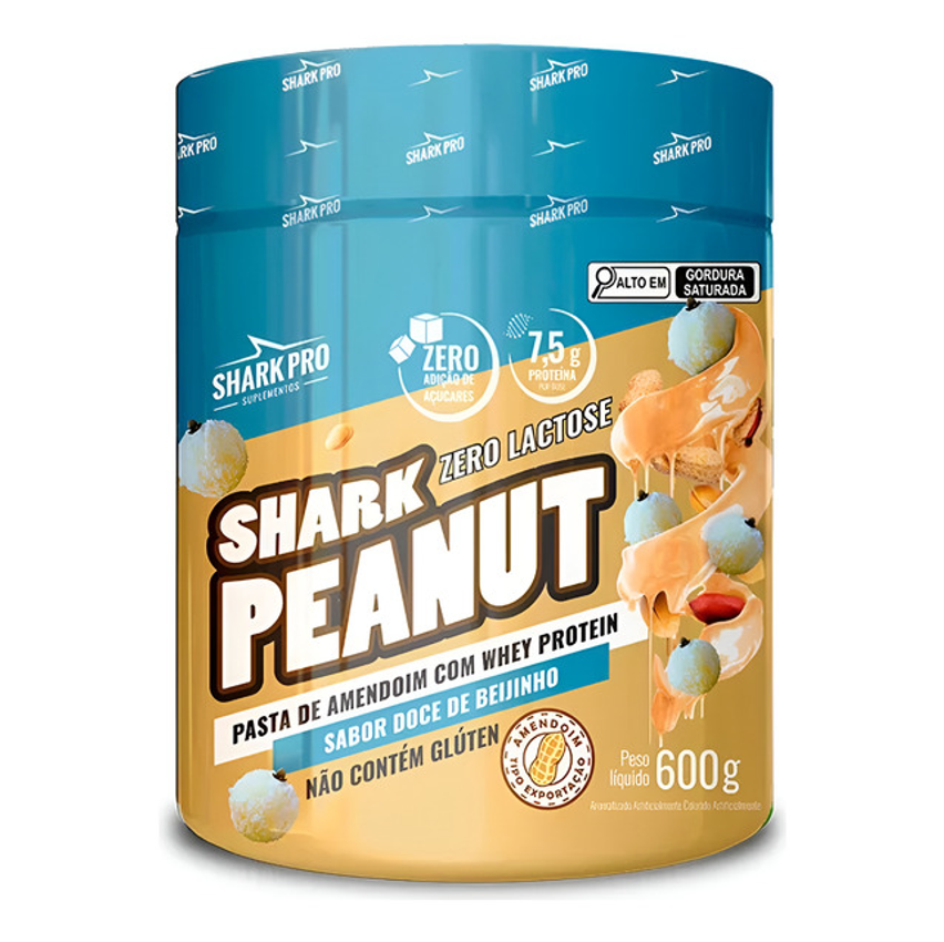 Pasta De Amendoim Pote 600g Zero Lactose Shark Pro