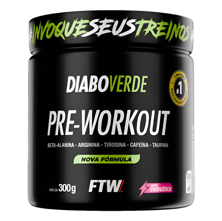 Suplemento Em Pó Pre Treino Pre Workout Pote 300g Sabor Energético Ftw - Diabo Verde