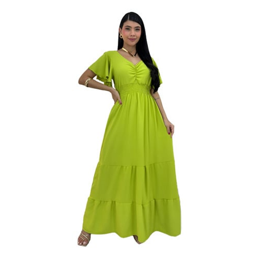 Vestido Longo Feminino De Manguinhas Multiuso De Luxo