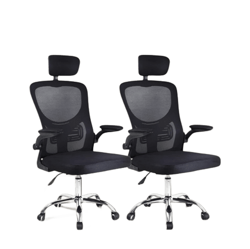 Kit 2 Cadeiras De Escritório Mesh Estofado Executiva