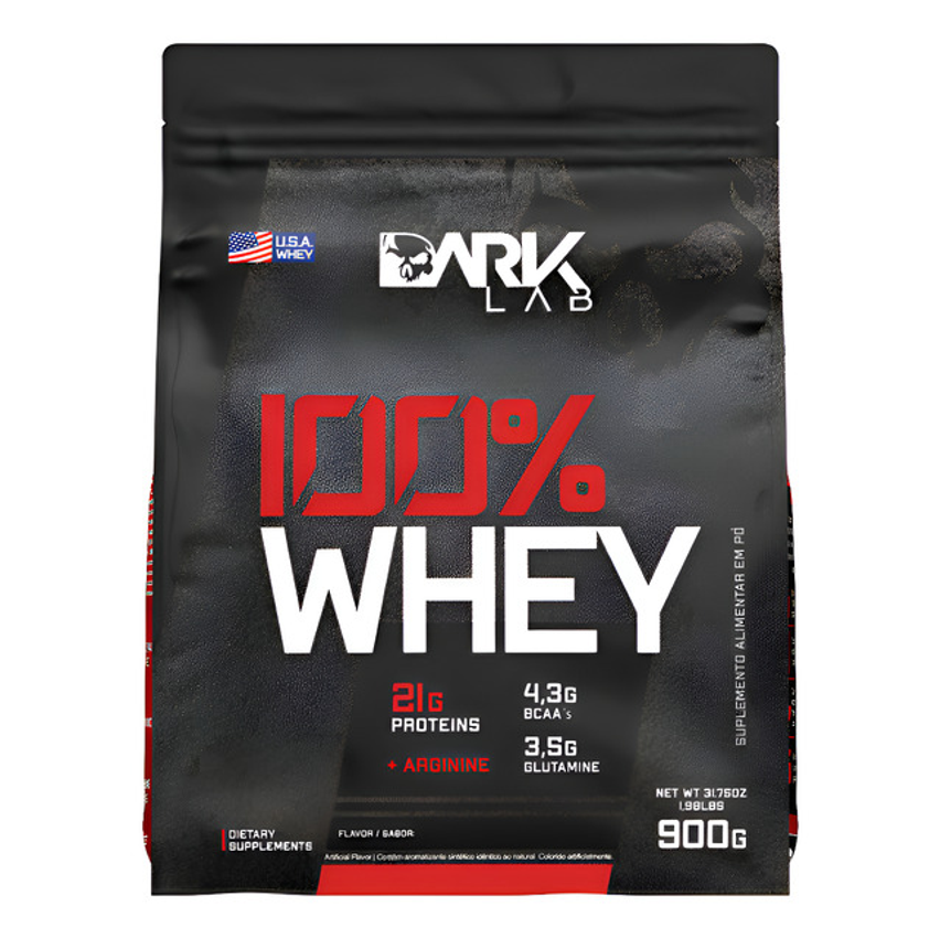 Whey Protein Concentrado 100% 900g Refil Dark Lab Sabor Chocolate