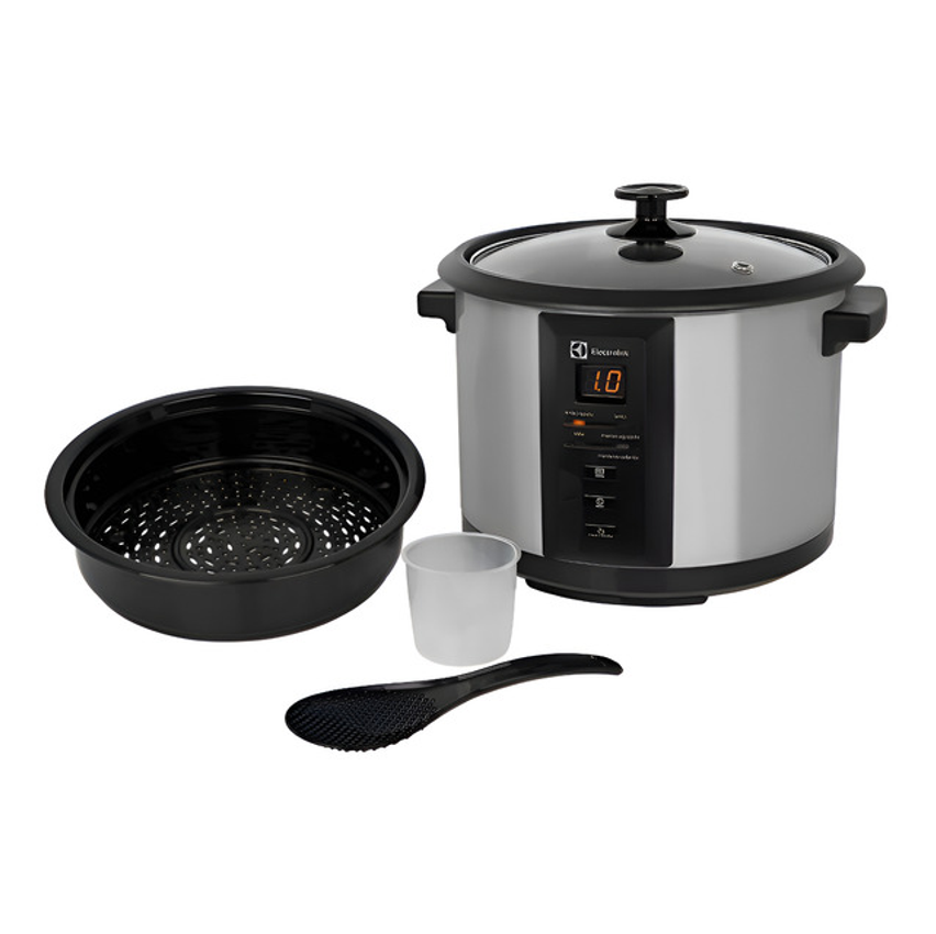 Panela Elétrica Electrolux Vapor Arroz 1,8l 10 Xícaras Capacidade 4 Funções Pré-programadas Timer Panela Removível Antiaderente Tampa Vidro Ecc20 Inox Por Rita Lobo