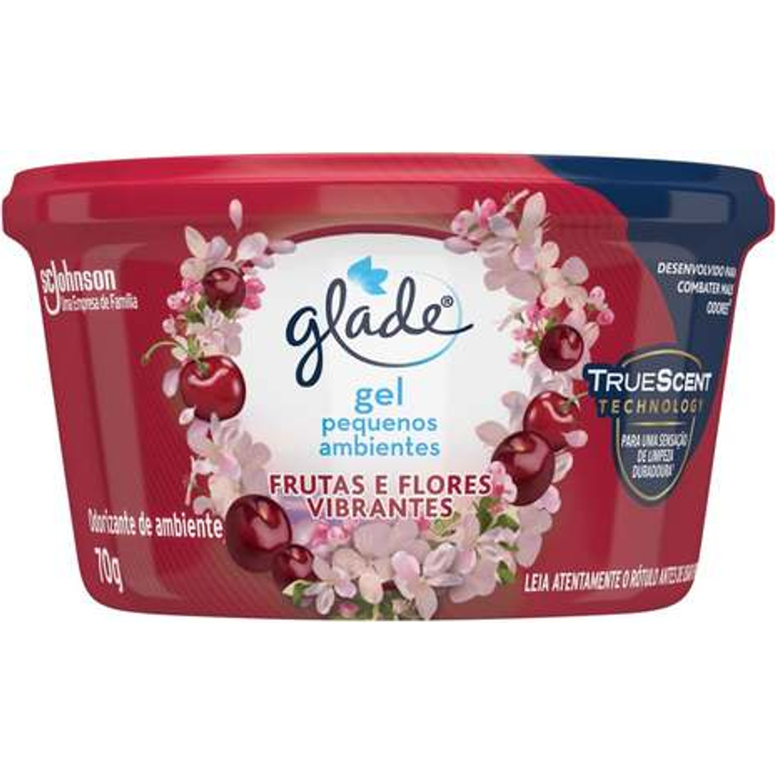 Desodorizador Glade Gel Pequenos Ambientes Frutas E Flores Vibrantes 70g