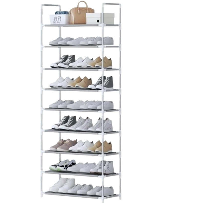 Sapateira Vertical Luxo Rack Aço Inox 9 Prateleiras 27 Pares