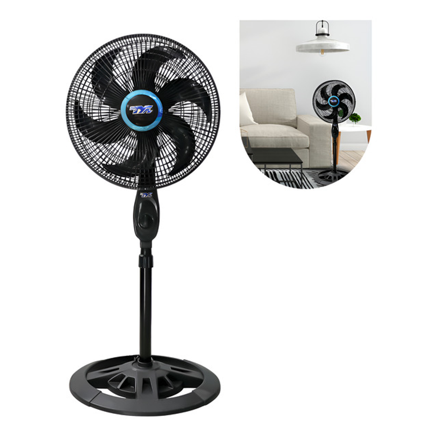 Ventilador Turbo Eco Ajustável Piso E Coluna 46.5 Cm 60hz Preto Preto Plástico 6