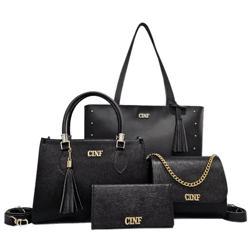 Kit Bolsas Feminina Sacola Transversal Tira Colo Carteira