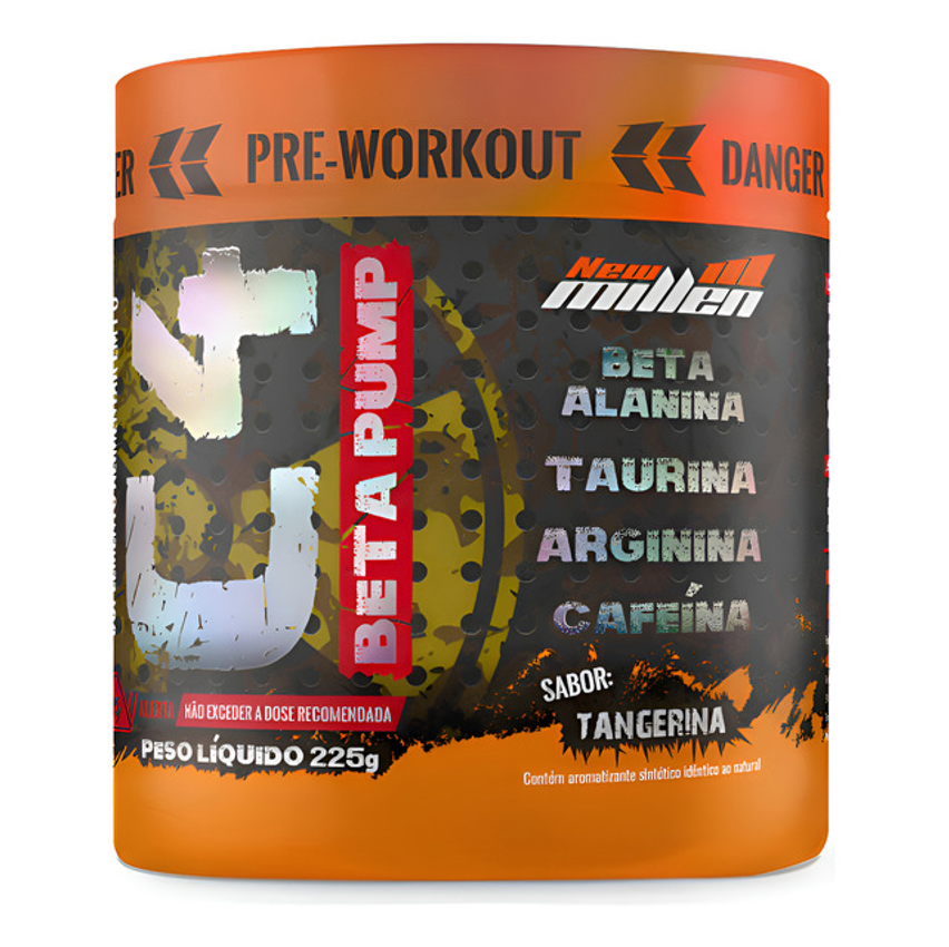 Suplemento En Pó New Millen Cafeína De C4 Beta Pump Sabor Tangerina X 225g