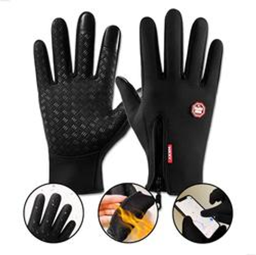 Luva Moto Motoqueiro Impermeável Térmica Inverno Frio Touch Preto Único - M Ao Gg