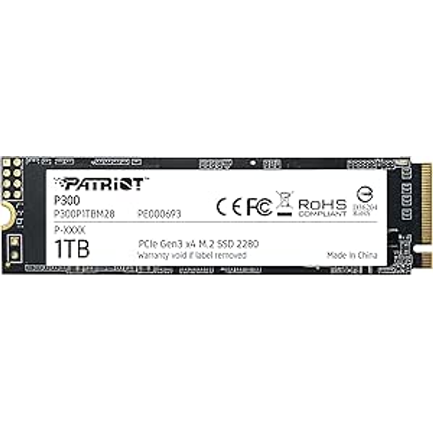 SSD PATRIOT P300 1TB M.2 2280 NVMe PCIE GEN3 x4 - P300P1TBM28