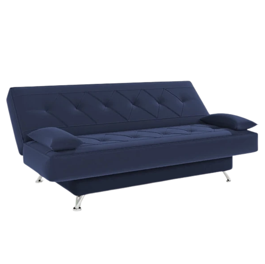 sofá cama 1,80m Isabel Suede Azul Adonai Estofados - Azul Marinho