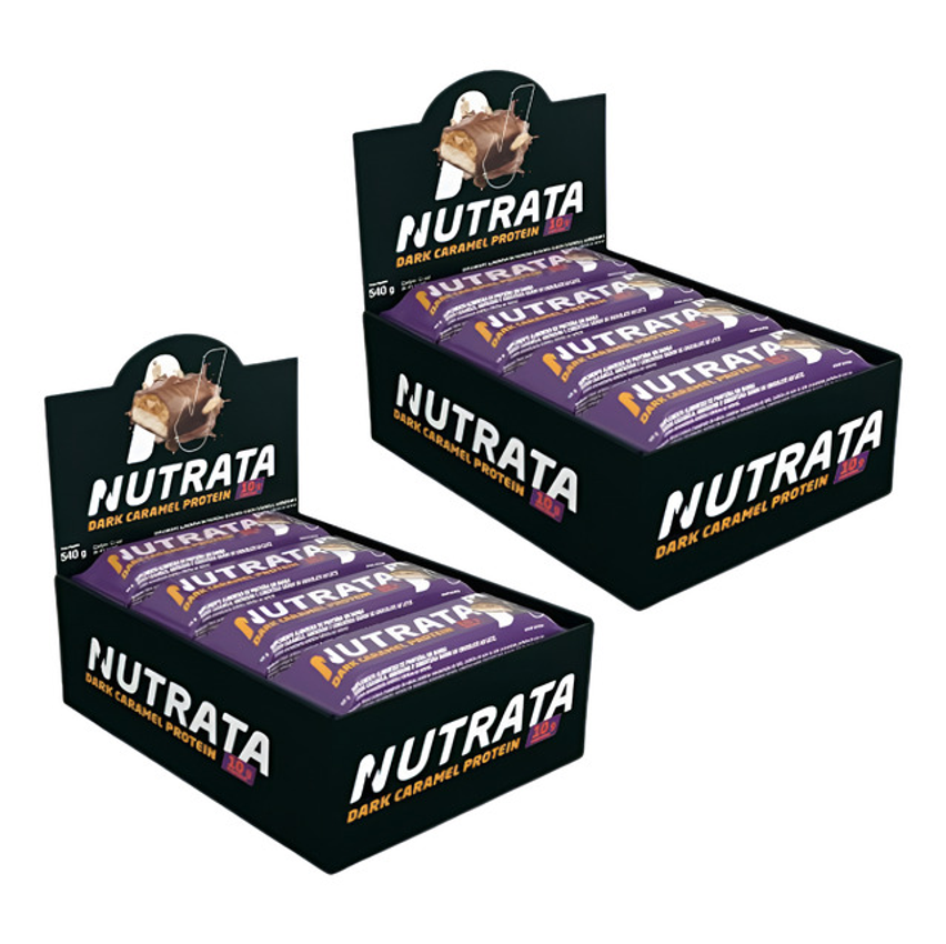 2 Caixa Barra De Proteína Nutrata Dark Caramel 45g - 12 Un