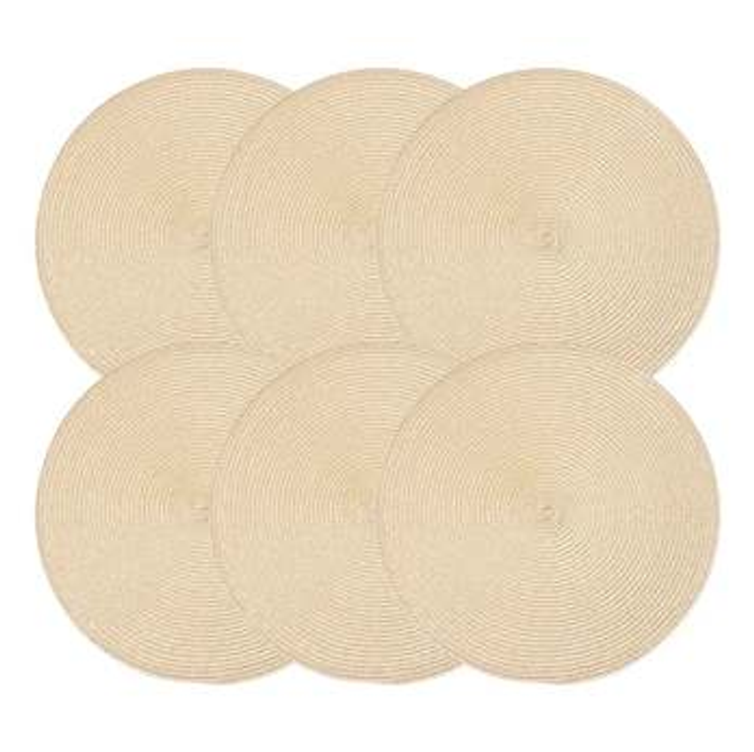 Kit 6 Jogo Americano Redondo Sousplat Supla Mesa Posta 39cm