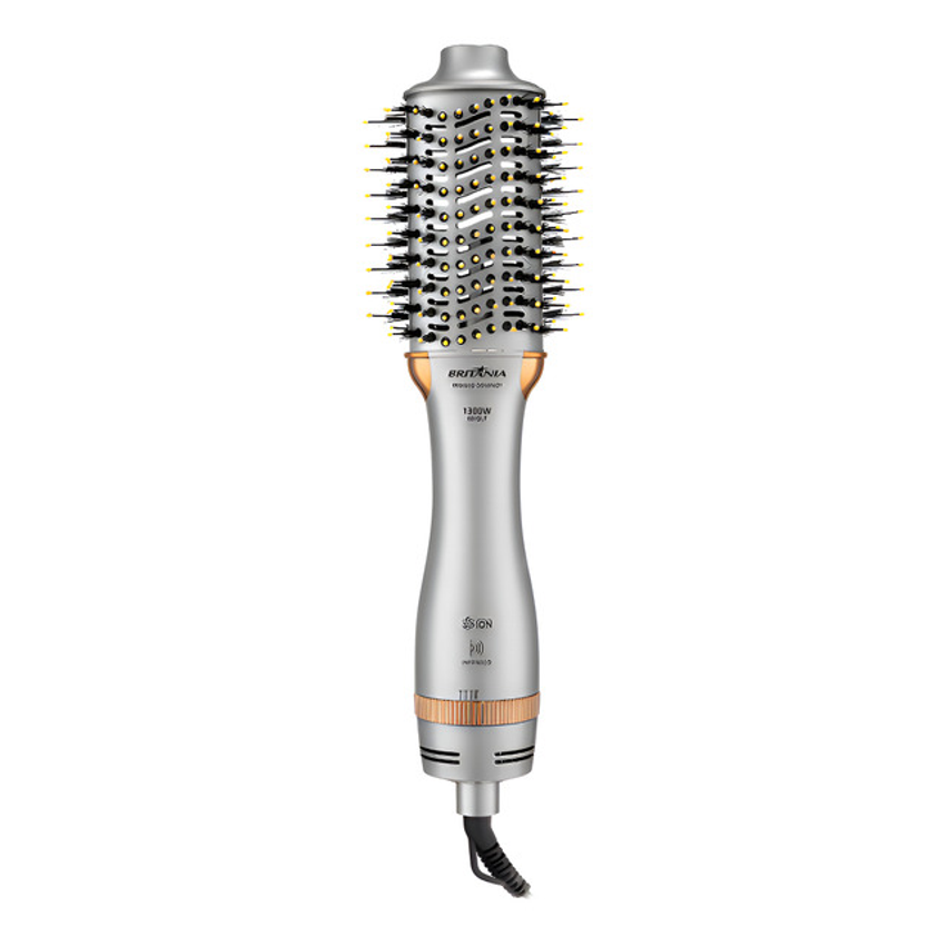 Escova Secador Britânia Bes33sd Compact 4 Em 1 Cor Prata E Dourado