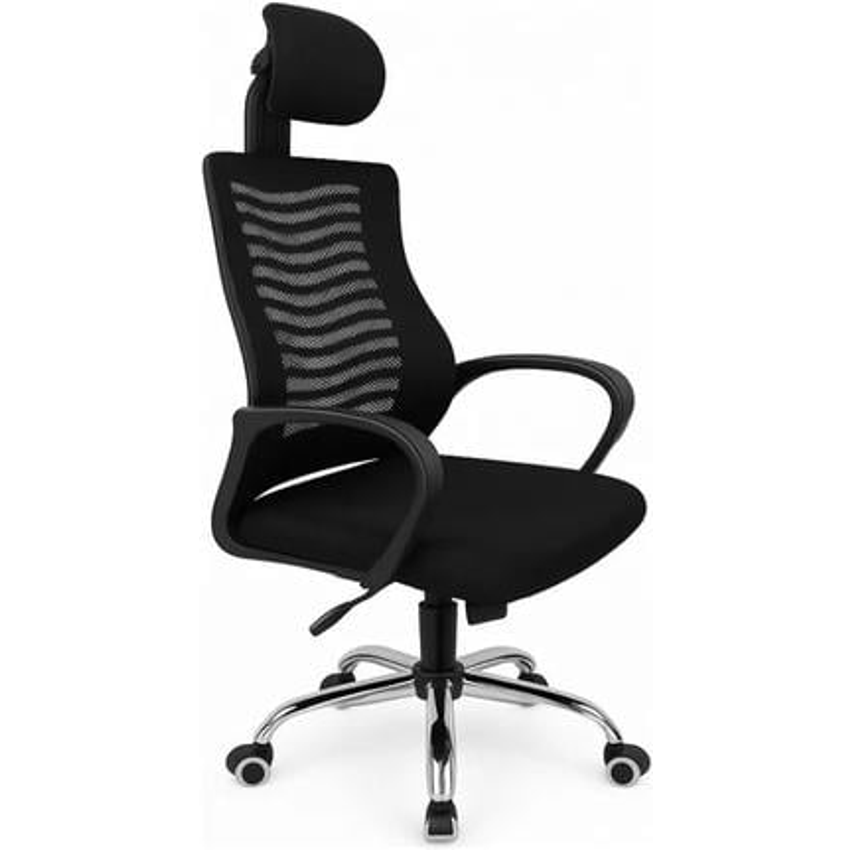 Cadeira De Escritório Ergonômica Presidente Com Encosto Preto Malha Ventilada Mesh Confortável