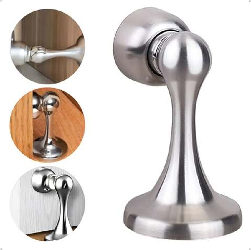Fixador De Porta Trava Magnética Com Mola Amortecimento Inox - Compra Segura Ekom