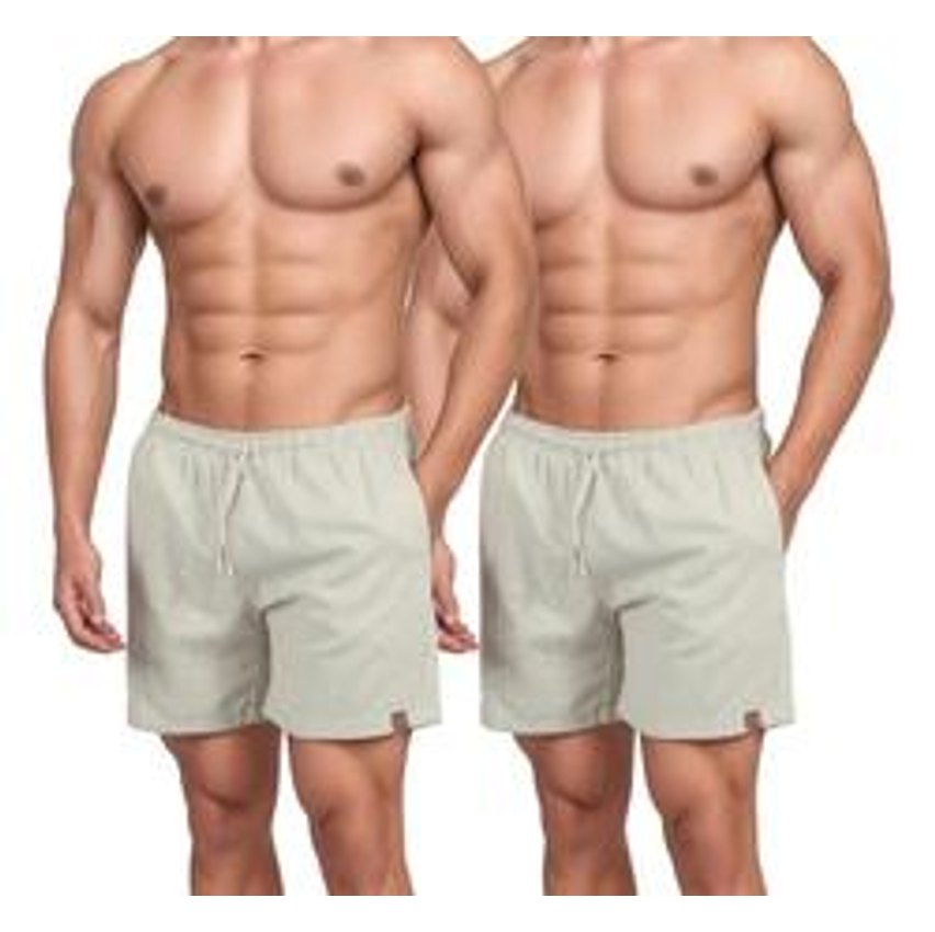 Kit 2 Short De Linho Masculino Básico Mauricinho Premium