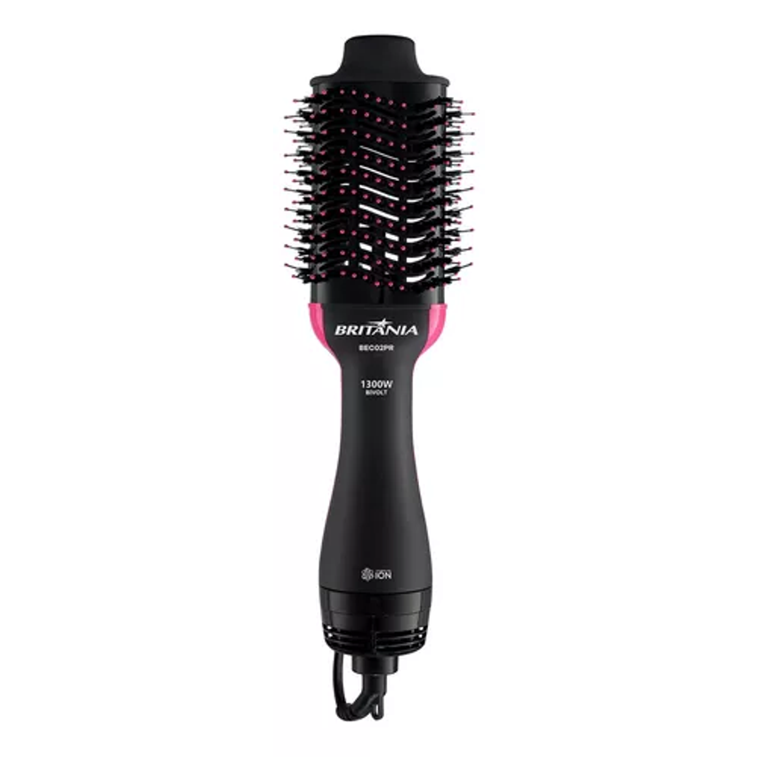 Britânia Escova Secadora Bec02pr 4 Em 1 1300w Cor Preto e Rosa