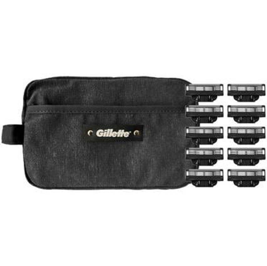 Kit Carga para Aparelho de Barbear Gillette Mach 3 Carbono 10 Unidades com Necessaire