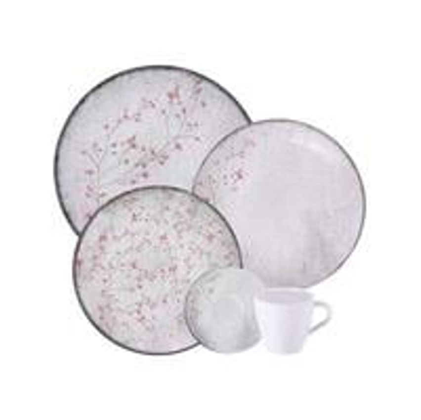 Aparelho de Jantar 20 peças Tramontina Floralis em Porcelana - Floral