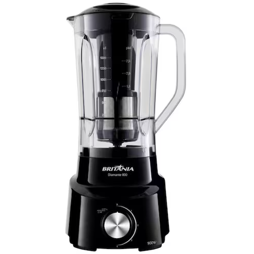Liquidificador Britânia Diamante 800 com Função Ice, Função Pulsar, 1050W e 4 Velocidades - Preto - 220V