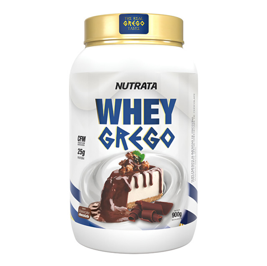 Whey Grego Pote 900g Cheesecake Chocolate Nutrata