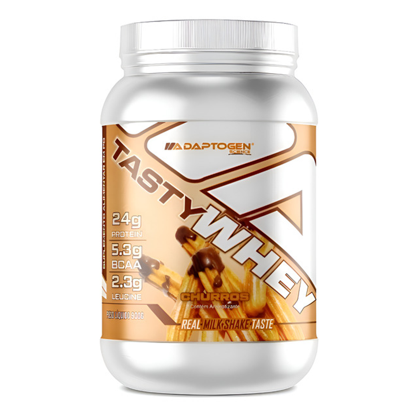 Suplemento Tasty Whey 3w Gourmet Whey Protein Adaptogen Science Pote 900g Sabor Churros