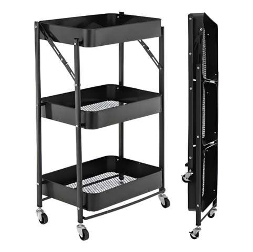 Carrinho Organizador Multiuso 77 X 45 Cm X 30 Cm Preto Casambiente