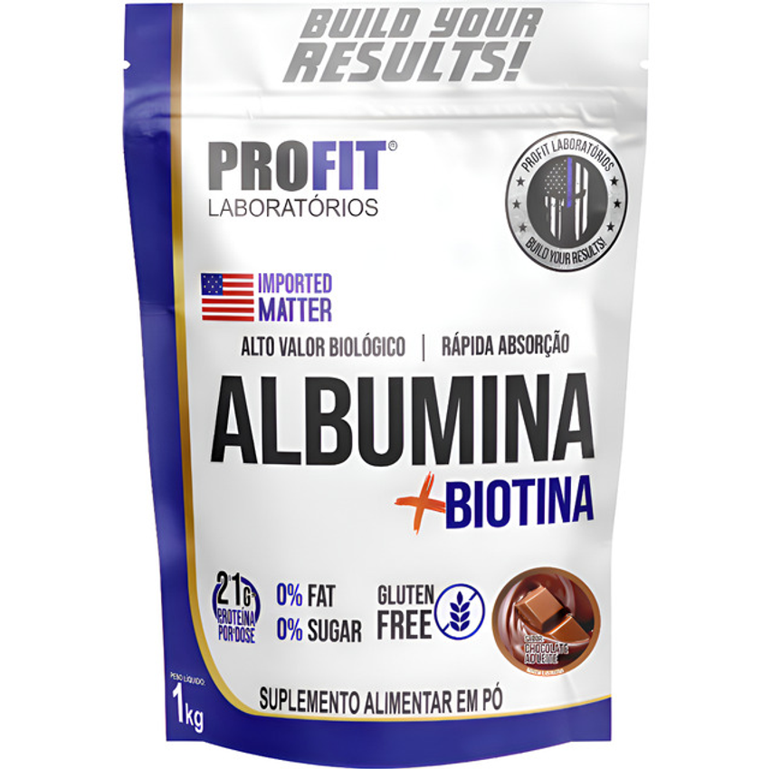 Suplemento Em Pó Profit Labs Albúmina Sabor Chocolate Em Refil De 1000g