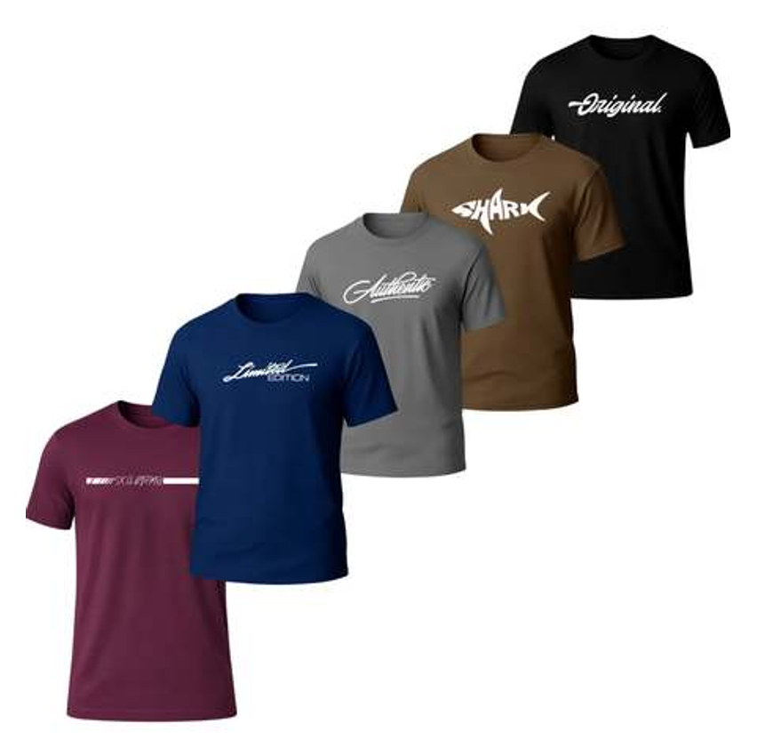 Kit 5 Camisetas Dry Fit Estampado Sk Clothing