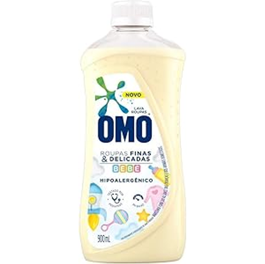 OMO Sabão Líquido Roupas Finas E Delicadas Bebê 900Ml