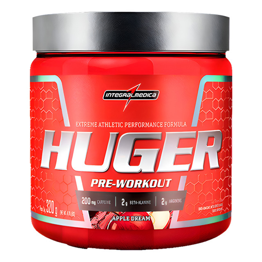 Pré-treino Huger 320g - Força, Foco E Energia - Apple Dream - Integralmedica