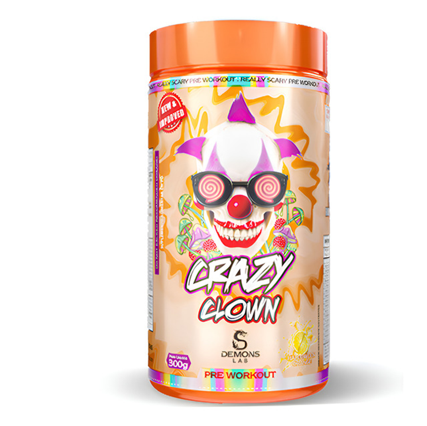 Suplemento Em Pó Crazy Clown 300g Demons Lab Sabor Orange