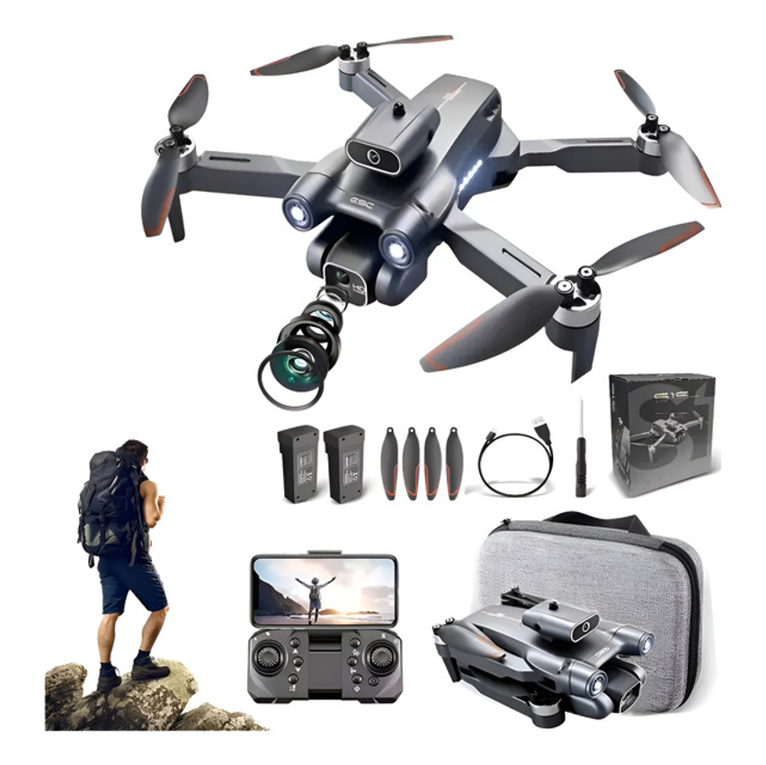 Drone Ls-s1s Max Câmera 4k Motores Sem Escova Com 2 Baterias Preto