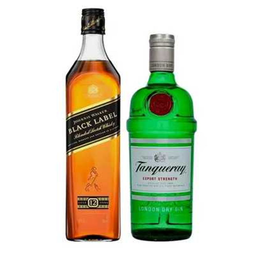 Gin Tanqueray 750 ml + Whisky Johnnie Walker Black Label 750 ml