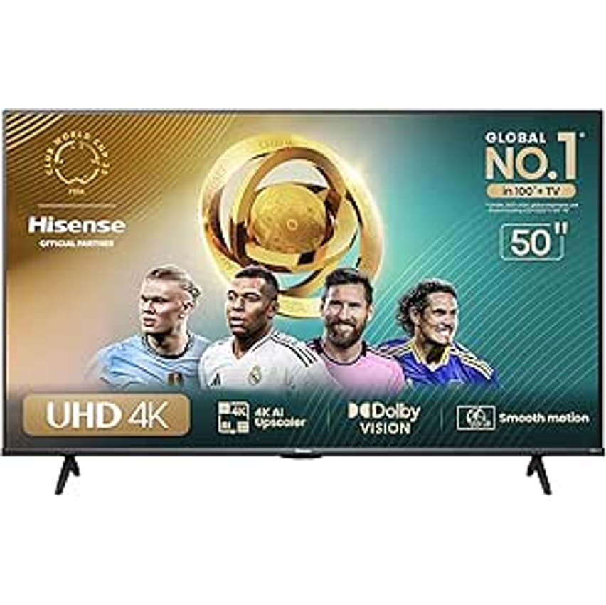 Smart TV 50” Hisense 50A6N DLED 4K UHD HDR10+ Dolby Vision Controle por Voz Alexa AirPlay