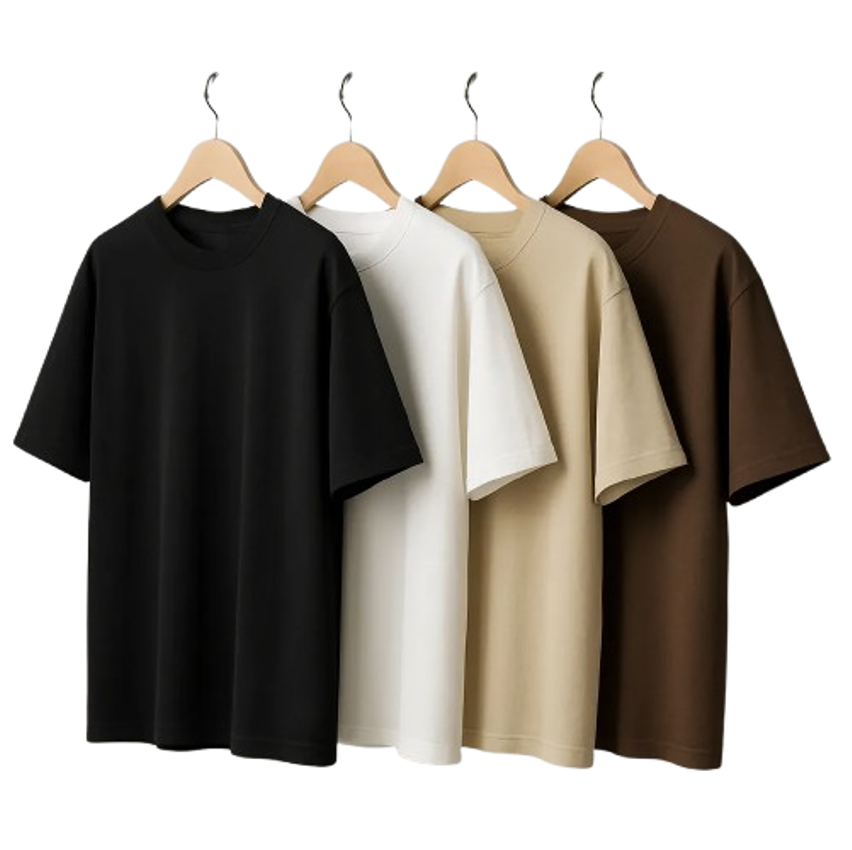 Kit 4 Camiseta Masculina Oversized Streetwear Lisa Algodão