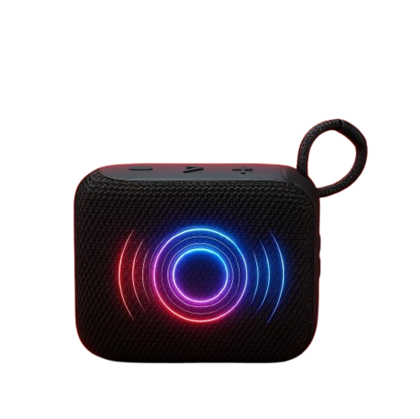 Caixa de Som Portátil GO 5W, Caixa de Som Bluetooth, Conexão USB, Cartão de Memória, Cabo P2, Som Limpo e Potente, Perfeita Para Viagens, Festas, Praia, Botões de Controle, Impermeável, Som Alto