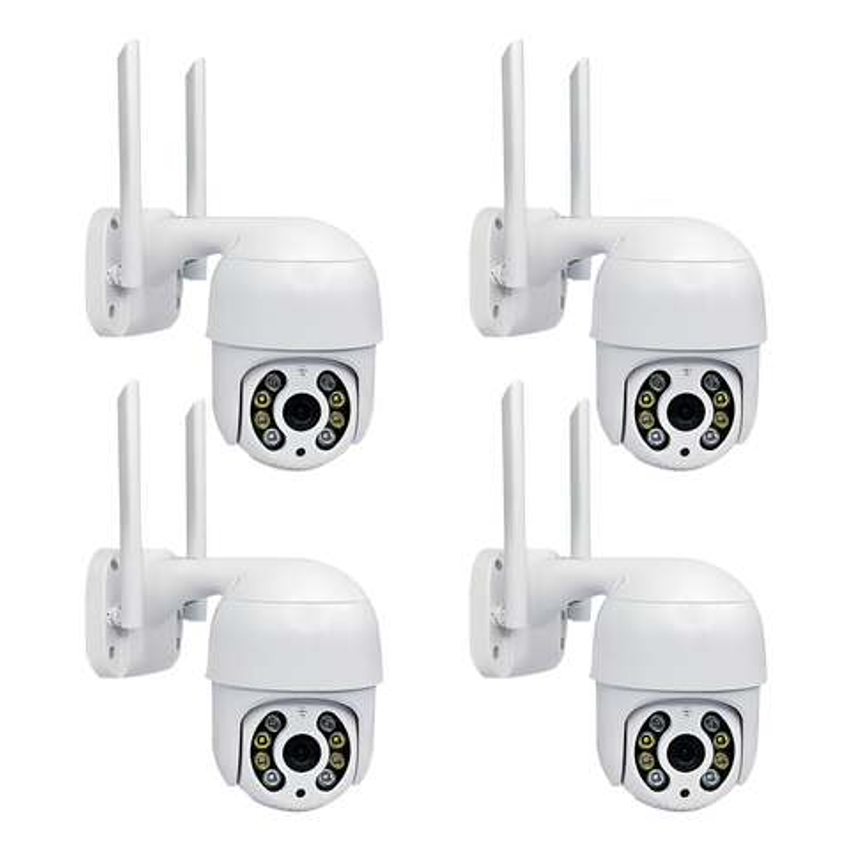 Kit 4 Câmeras De Segurança À Prova D'água Zoom 4x Icsee A8