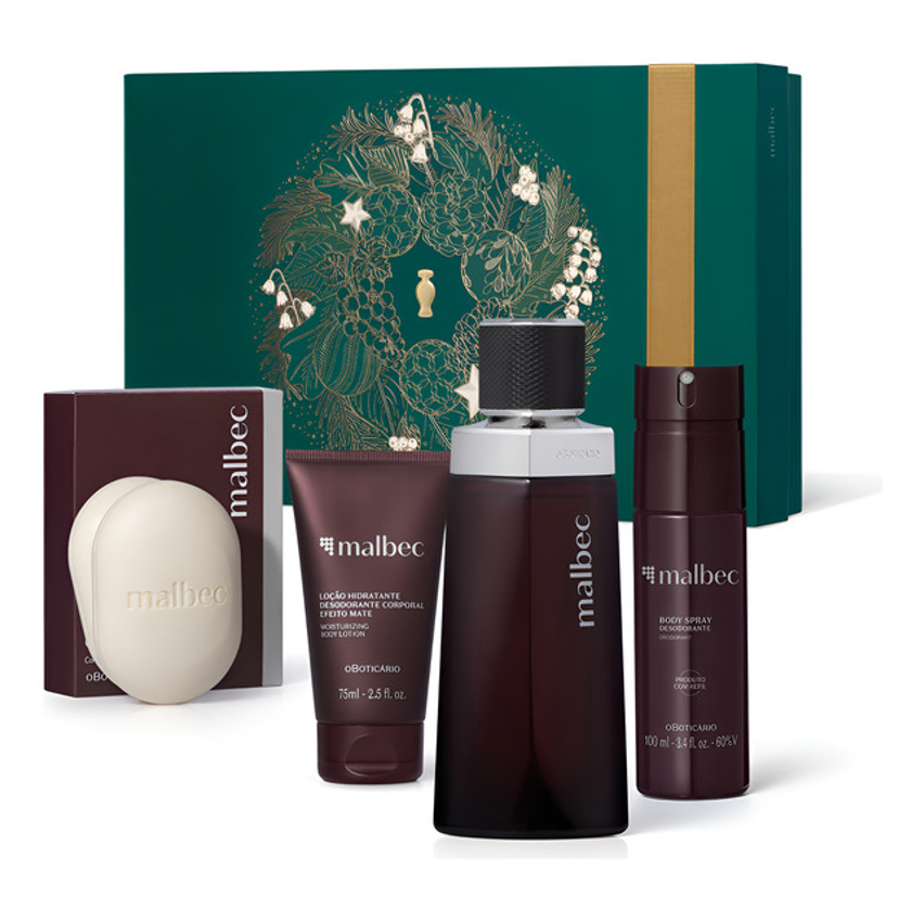 O Boticário Malbec Kit Presente (4 Itens)