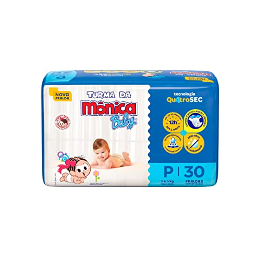 Fralda Turma da Mônica Baby Jumbo P 30 Unidades