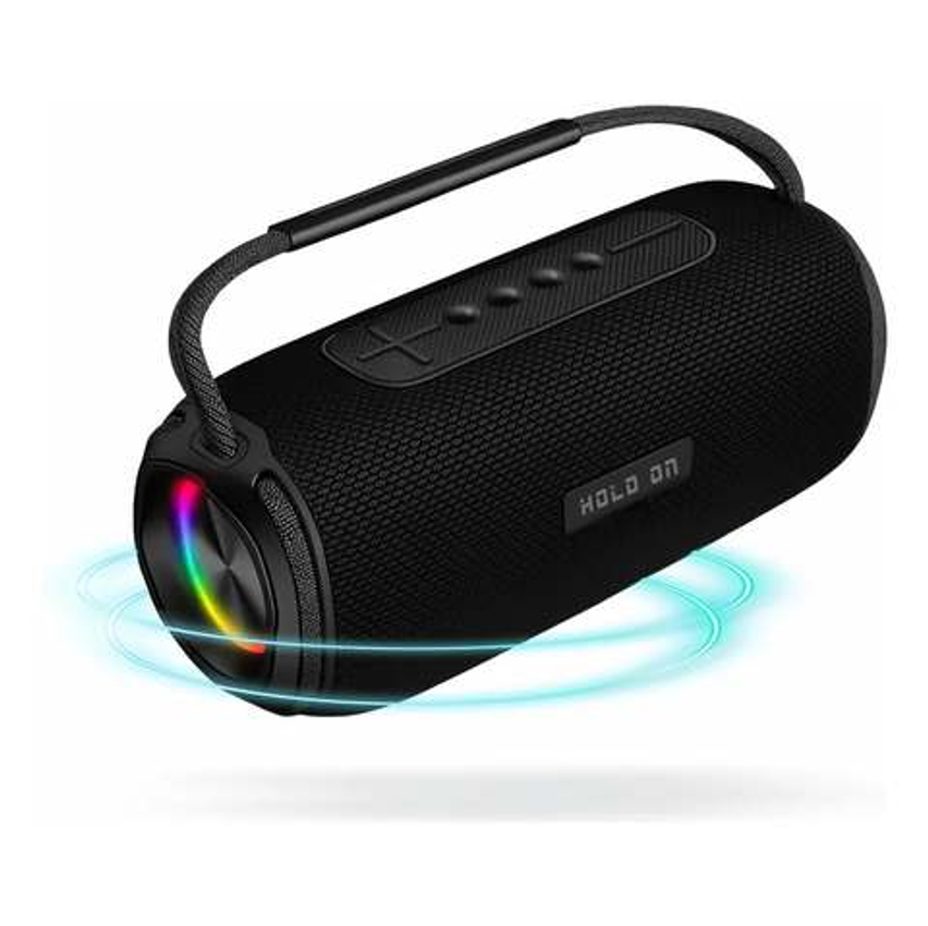 Caixa De Som Bluetooth Portátil Recarregável Alta Potência Grave Forte Bateria Longa Duração Usb Cartão Sd Caixinha Ideal Festas Praia E Uso Diário Hold On 100w Graves Bass Boss