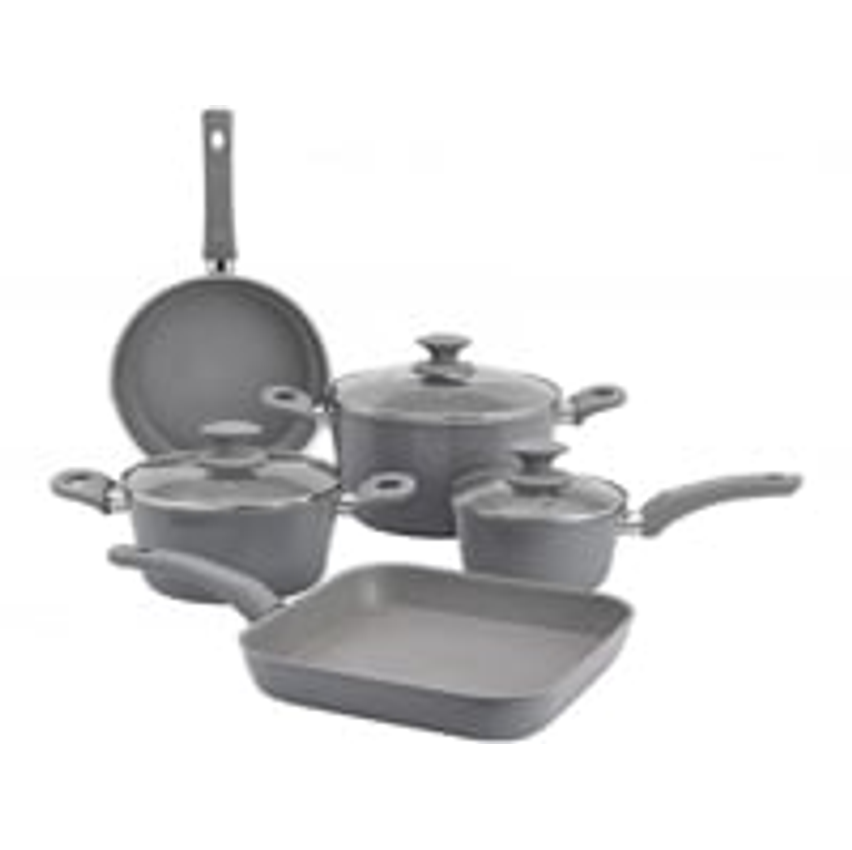 Jogo de Panelas Antiaderentes 5 Peças Indução Ceramic Life Optima Marble Brinox - Cinza