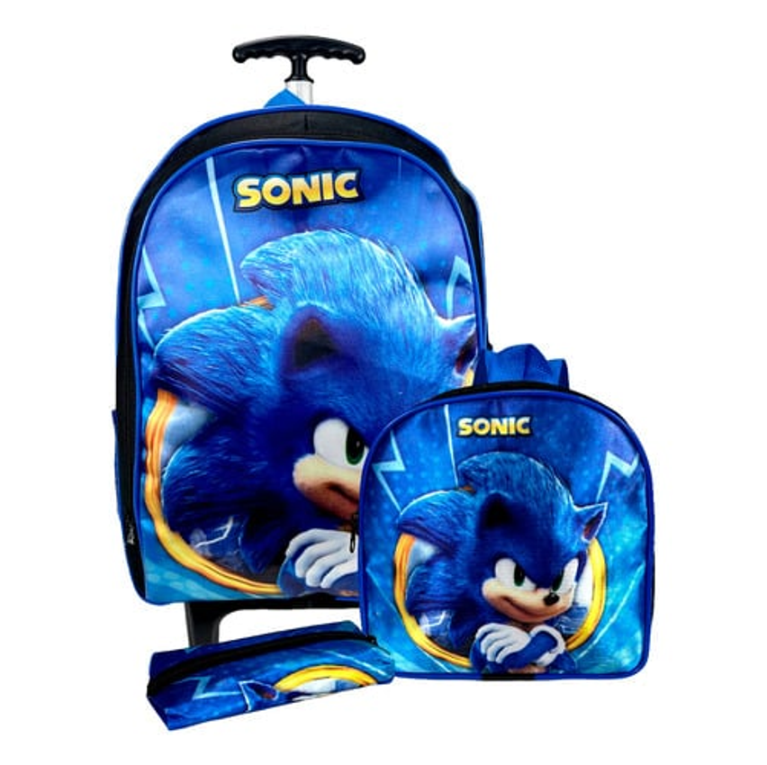 Mochila Infantil Rodinha Masculina Kit Voltas Aulas Escolar