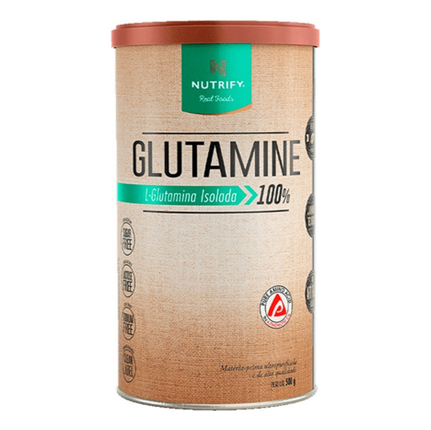 Glutamine L-glutamina Isolada 100% Sem Sabor 500g Nutrify Neutro
