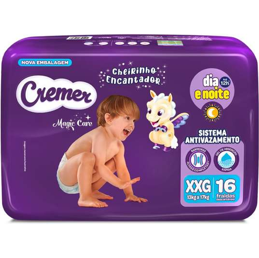 Fralda Cremer Jumbo XXG 16 Unidades
