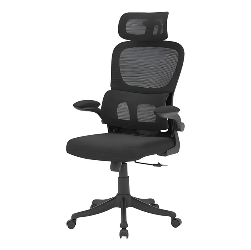 Cadeira Escritório Ergonômica Genebra B500 Luvinco Cor Preto Com Suporte Lombar Estofado Mesh