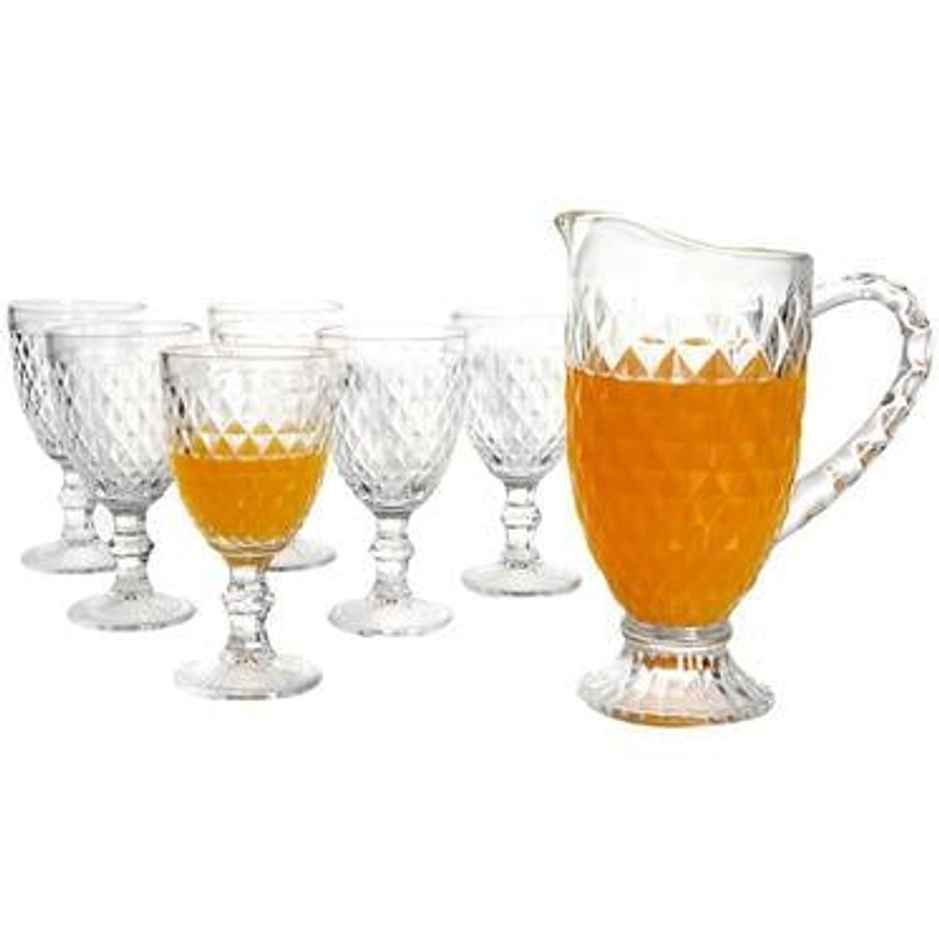 Jogo de Taças com Jarra de Vidro 7 Peças - Haus Bico de Jaca Empire