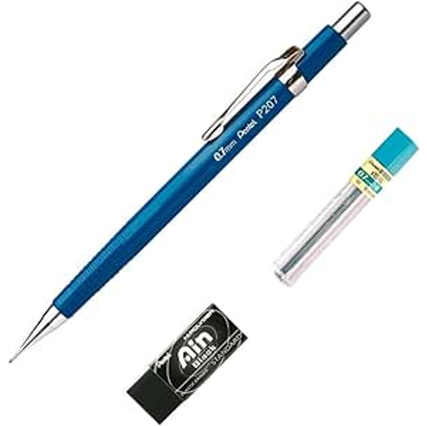 Pentel Lapiseira Sharp P200 Azul + Grafites + Borracha 0.9 mm SM/P207-CMBP