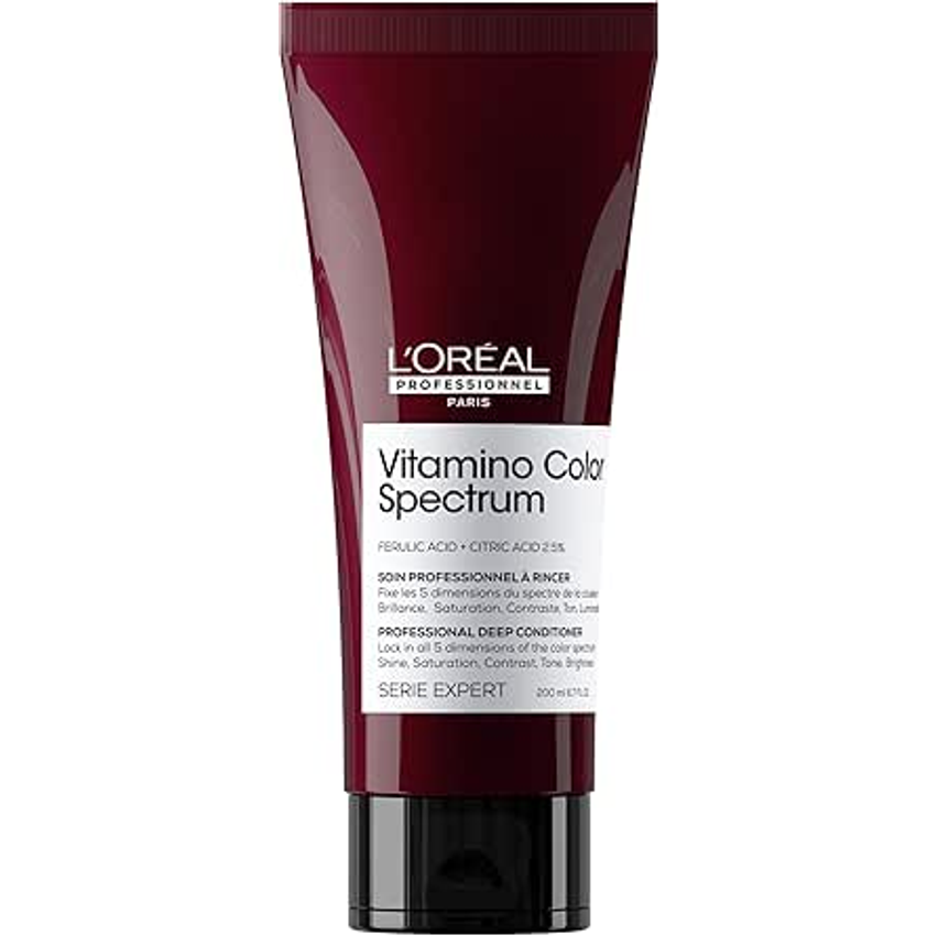 L'Oréal Professionnel, Condicionador Profissional Profundo, Vitamino Color Spectrum, para cabelos coloridos, cabelos macios, suaves & fortes, brilho espelhado ultra intenso, 200ml