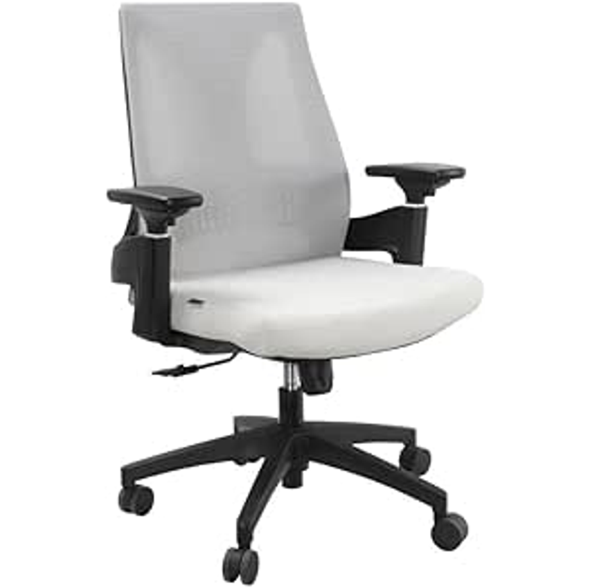 Cadeira Elements Helene Preta e Cinza claro, Braços 3D